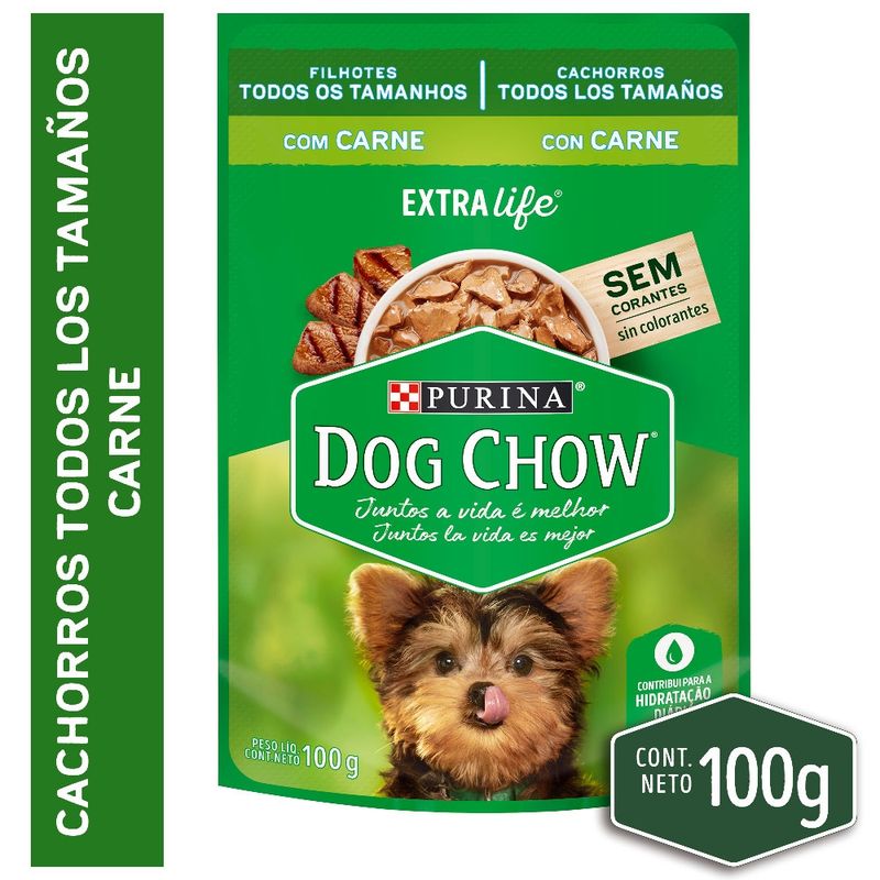 DOG CHOW - Alimento húmedo DOG CHOW® Cachorros con Carne sobre 100g
