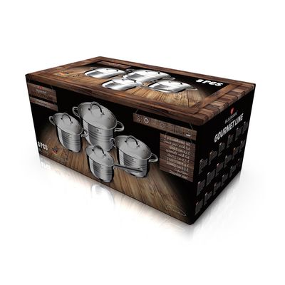 Imagen 2 del producto SET DE BATERIA 8 PIEZAS LINEA GOURMET ACERO INDUCCION