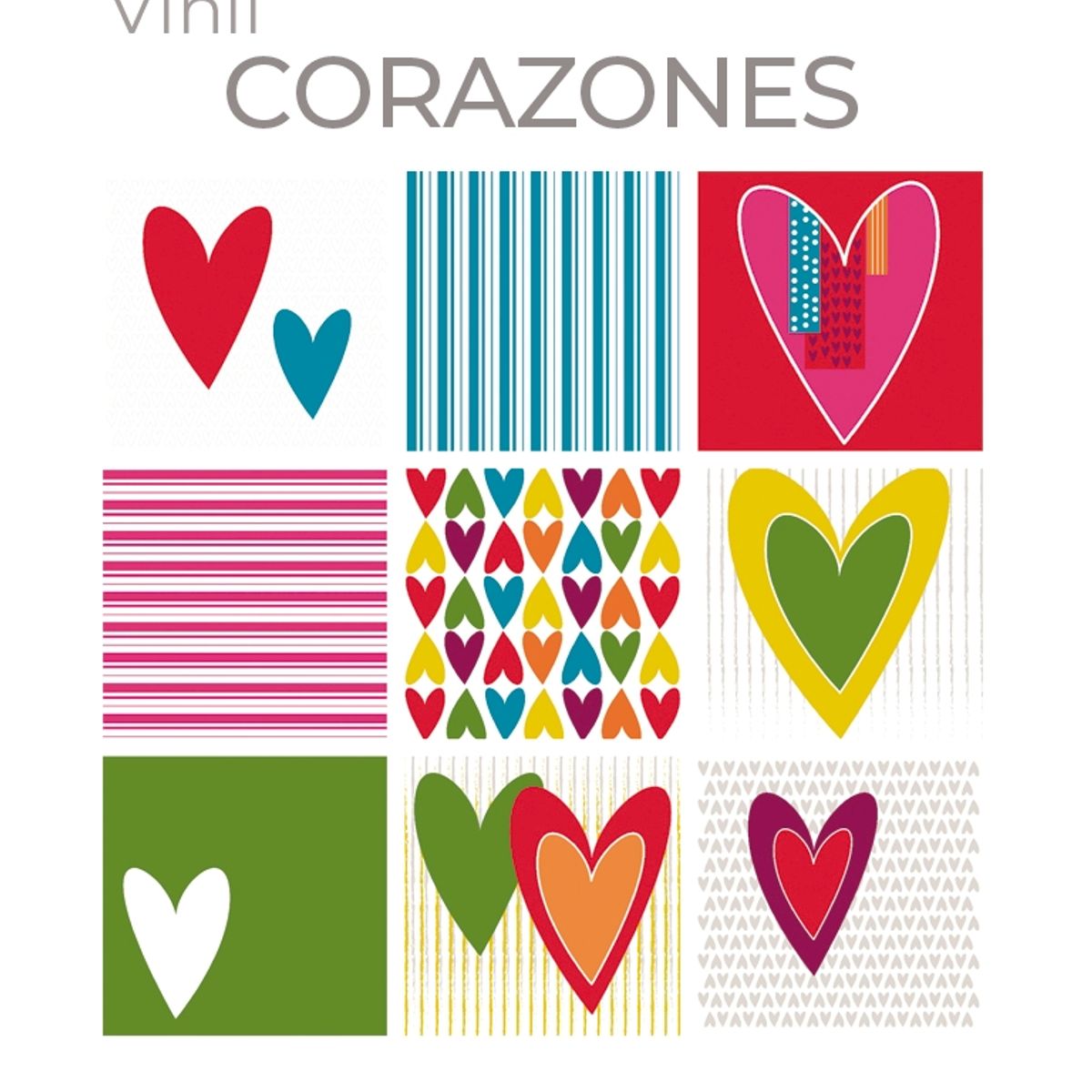 MONNO - Corazon Autoadhesivos Decorativos 27 unidades de 15x15 cm