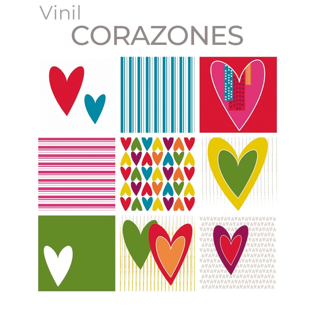MONNO - Corazon Autoadhesivos Decorativos 27 unidades de 15x15 cm