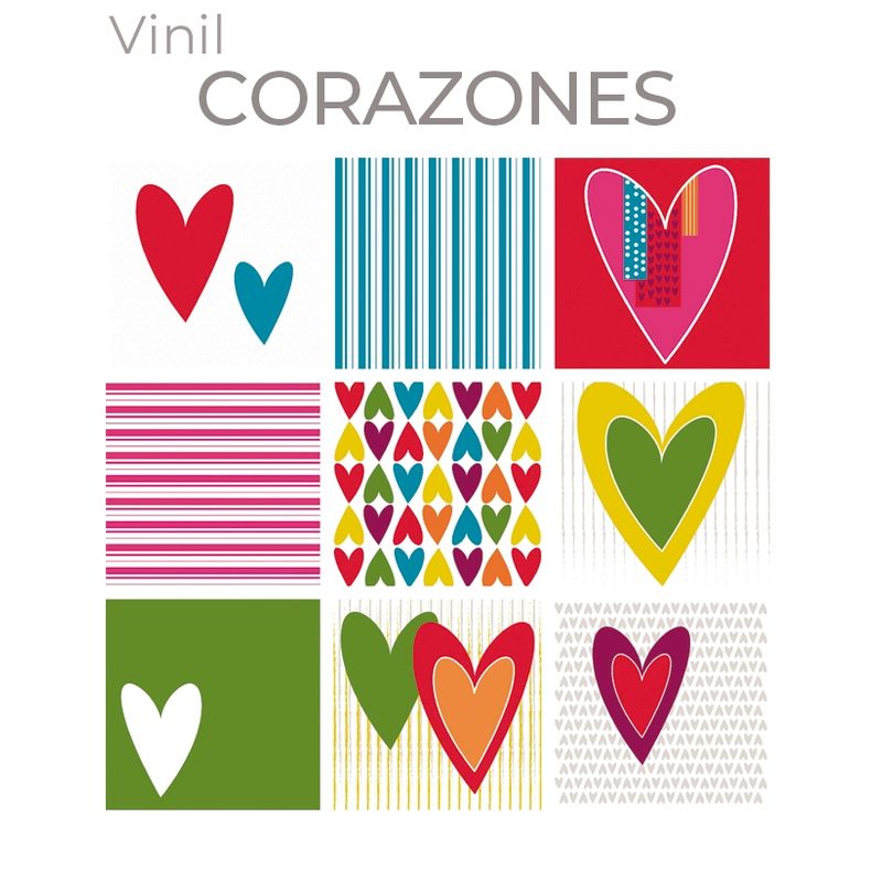 MONNO - Autoadhesivos Decorativos 27 Unidades 15x15cm Corazones