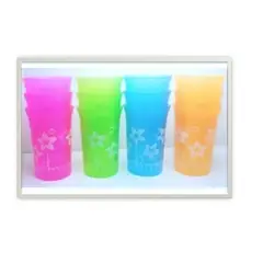 GENERICO - Set 12 Vasos Plásticos Resistentes Reutilizables Colores