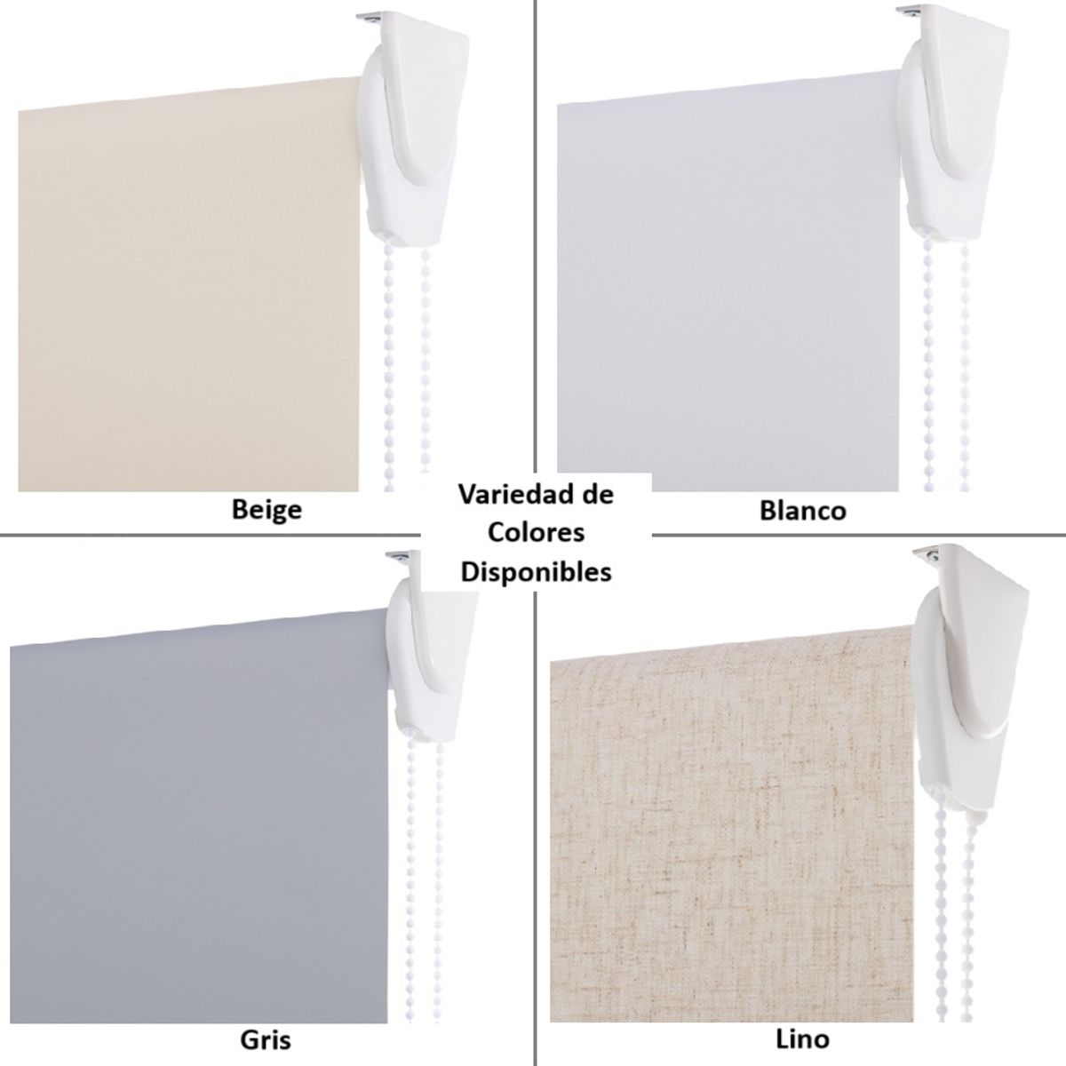 BERTEX - Cortina Roller Blackout Blanca 125x170 cm Persiana de altura ajustable