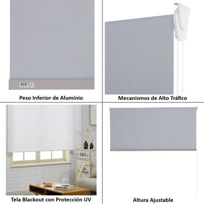 Imagen 2 del producto Cortina Roller Blackout Gris 120x170 cm Persiana de altura ajustable
