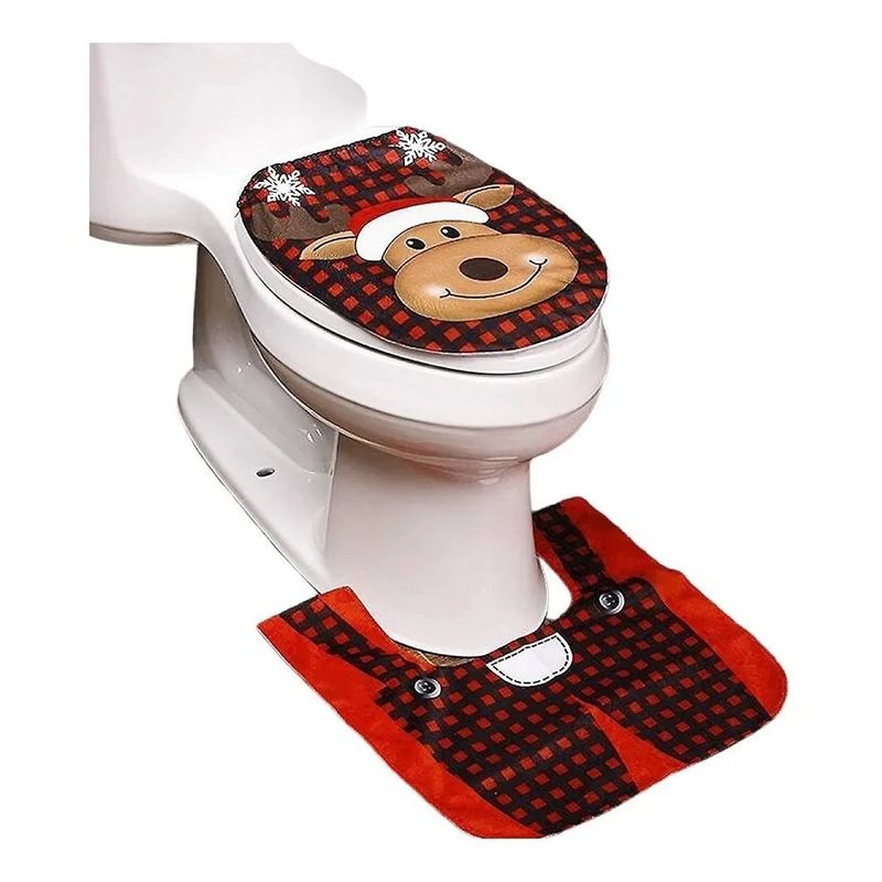 GENERICO - Fundas De Navidad Set Juego De Baño Decoracion Navideña 2pzs