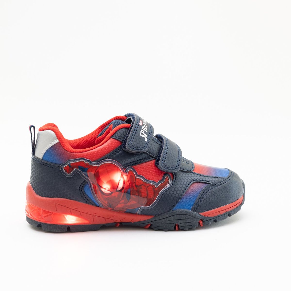 MARVEL - Zapatilla Luces Niño Spiderman Alerta Azul Marvel
