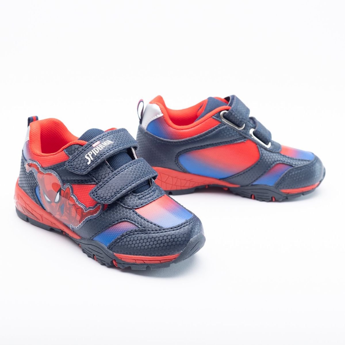 MARVEL - Zapatilla Luces Niño Spiderman Alerta Azul Marvel