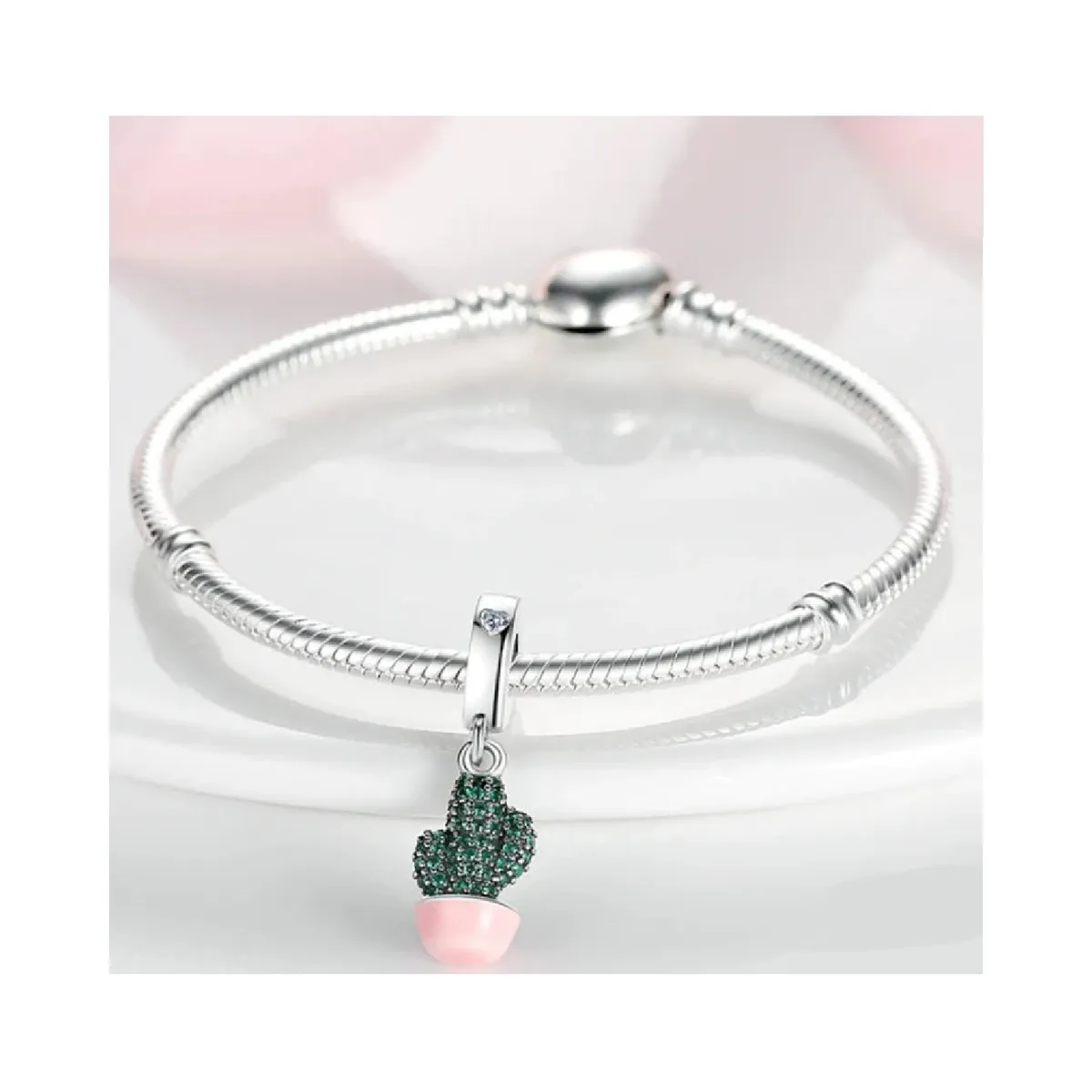 SILVER HEART - Charm Cactus en Plata Fina 925 SILVER HEART