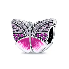 SILVER HEART - Charm Mariposa y Circones en Plata Fina 925