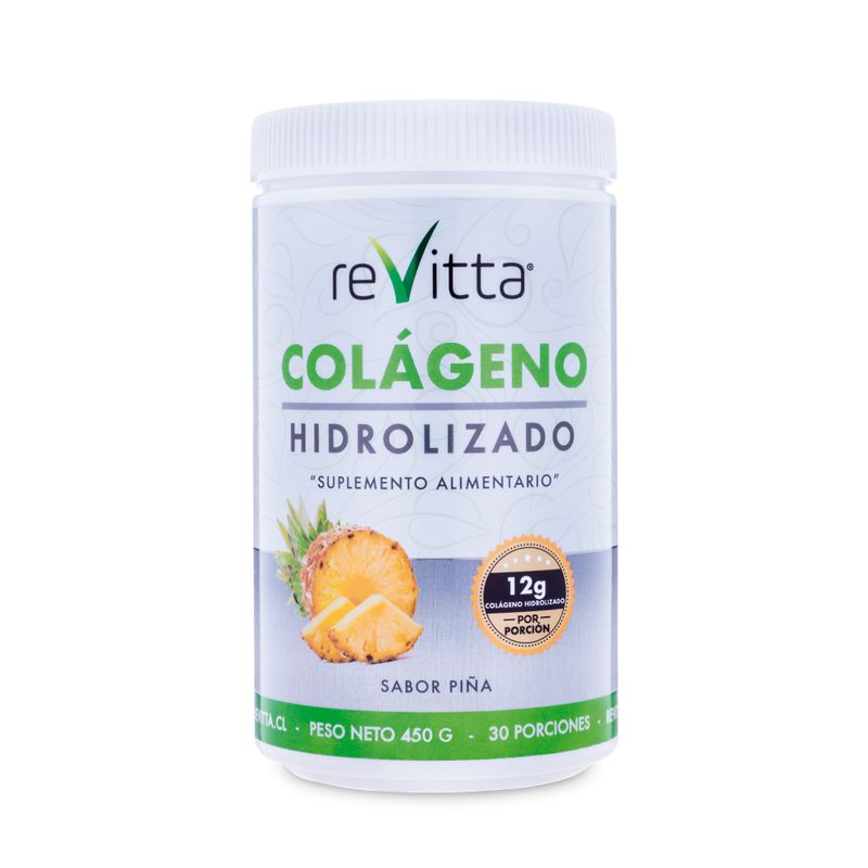 REVITTA WELLNESS - Colágeno Hidrolizado + Vitaminas sabor piña 450 grs 30 servicios