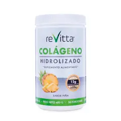 REVITTA WELLNESS - Colágeno Hidrolizado + Vitaminas sabor piña 450 grs 30 servicios