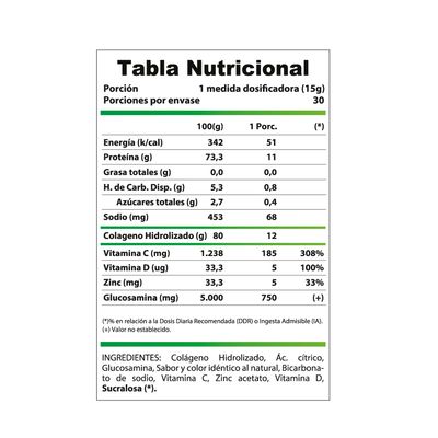 Imagen 2 del producto Colágeno Hidrolizado + Vitaminas sabor piña 450 grs 30 servicios