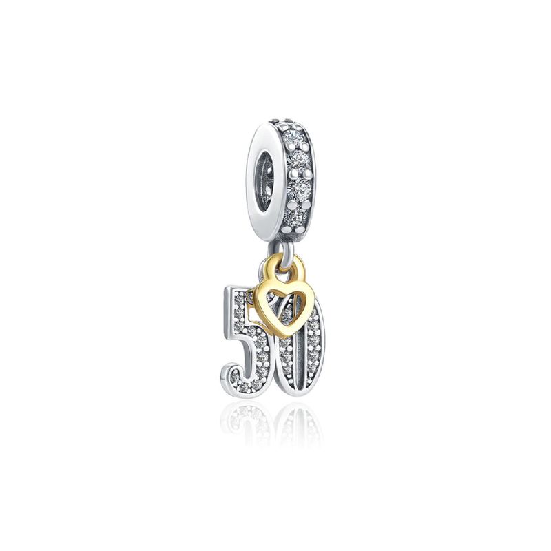 SILVER HEART - Charm Celebración 50 Años en Plata Fina 925 SILVER HEART