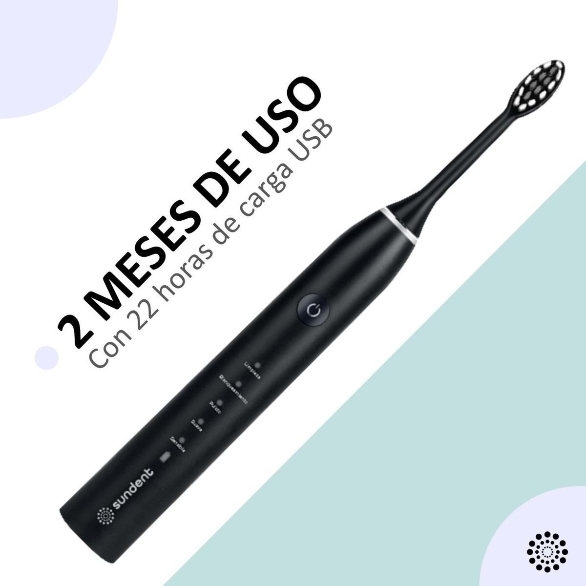 SUNDENT - Cepillo De Dientes Electrico Recargable Sundent +repuestos - Azul oscuro