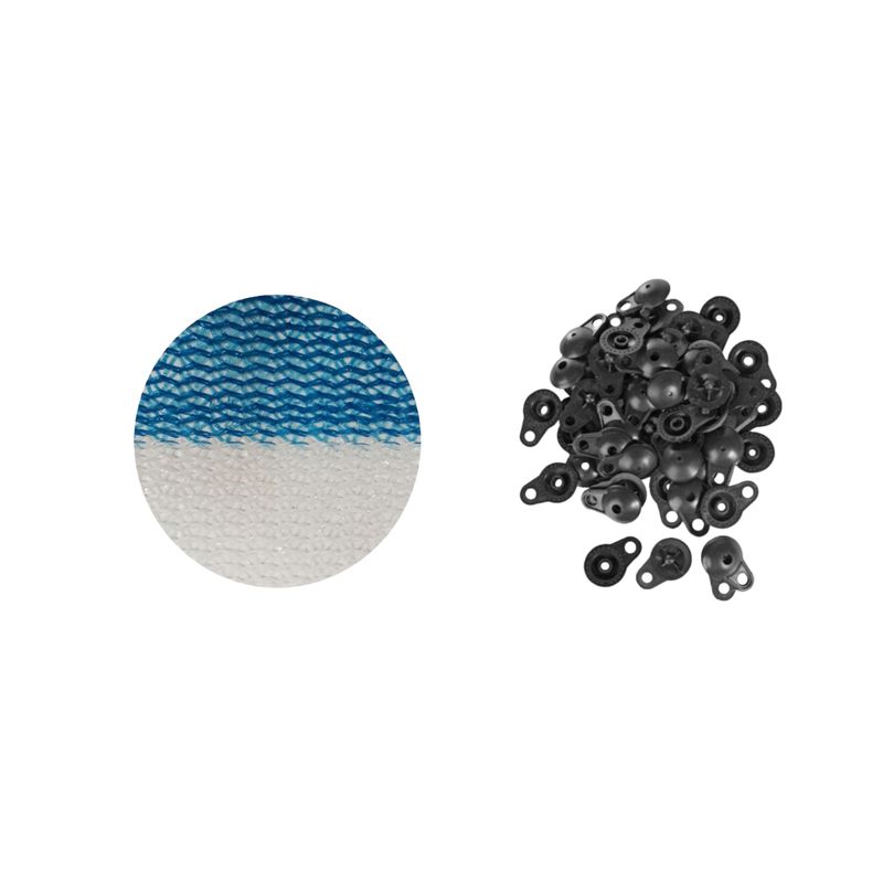 GENERICO - Malla Raschel Azul Blanco Rollo 10mt 80% 4.20mt