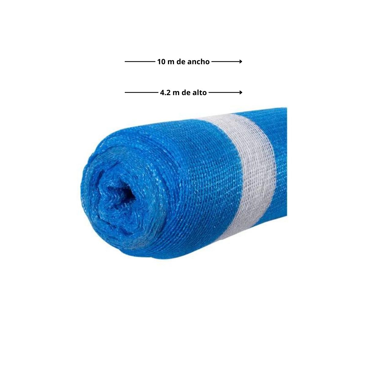 GENERICO - Malla Raschel Azul Blanco Rollo 10mt 80% 4.20mt