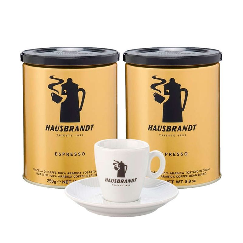 CAFE - 2 CafeS Hausbrandt Molido 250g  + 2 Tazas