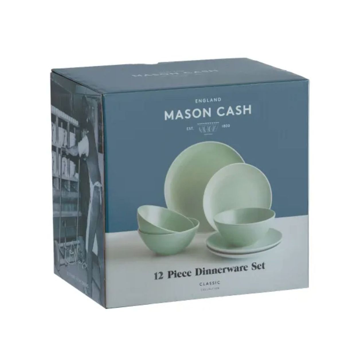 MASON CASH - Juego Loza Classic Collection 12 Piezas Menta