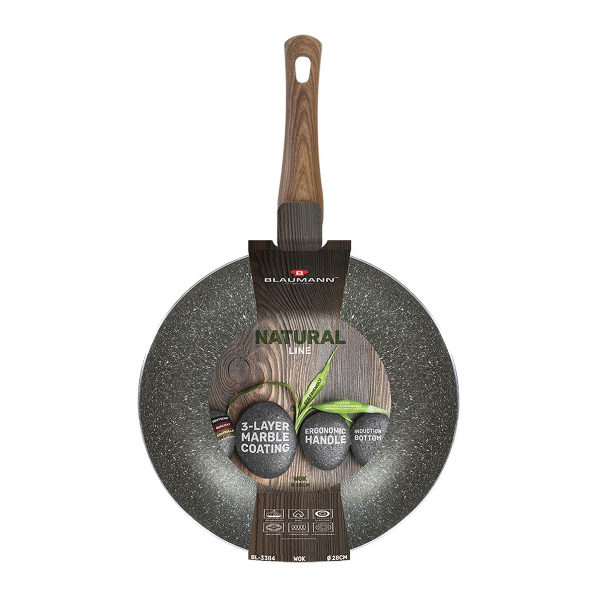 BLAUMANN - SARTEN WOK DE 28 CM REVESTIMIENTO EN DIAMANTE INDUCCION
