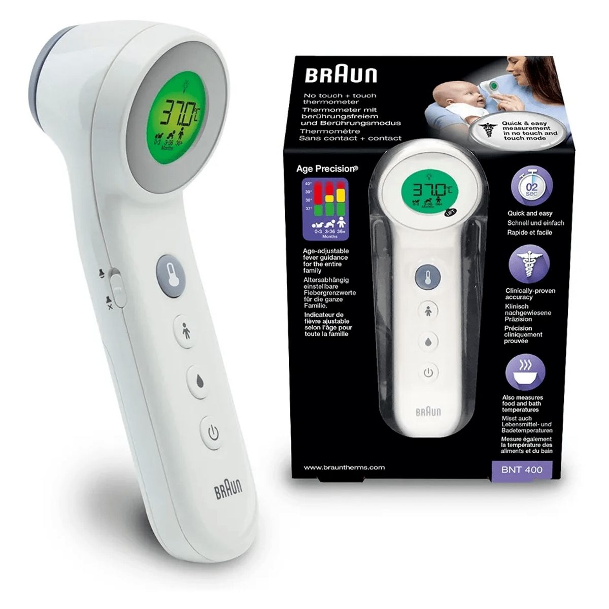 BRAUN - Braun Termómetro Sin Contacto - Modelo Bnt400we