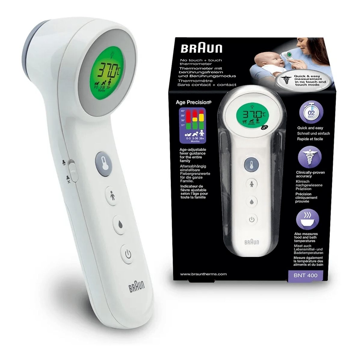 BRAUN - Braun Termómetro Sin Contacto - Modelo Bnt400we