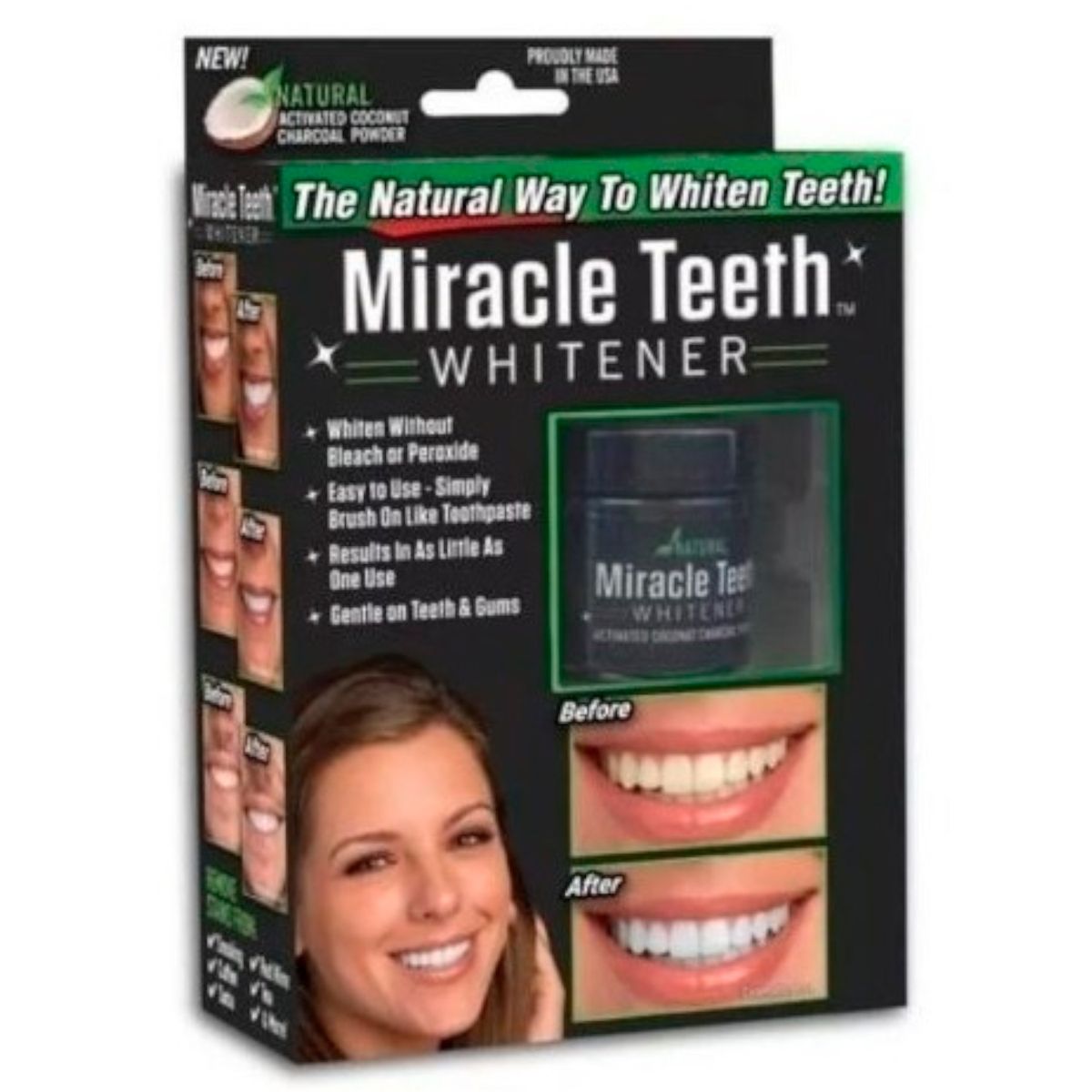 GENERICO - Blanqueador Dental Pasta Natural Carbon Miracle