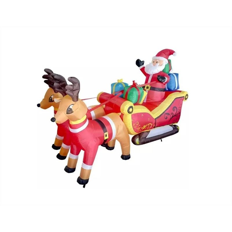 GENERICO - Adorno Navidad TRINEO Con Renos Inflable Pascuero Regalos
