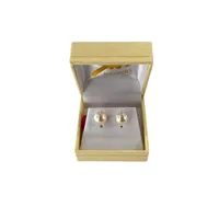 Aros Pegados de Perlas de N° 6 Enchapado en Oro