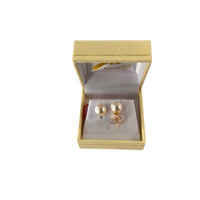 Imagen 2 del producto Aros Pegados de Perlas de N° 6 Enchapado en Oro