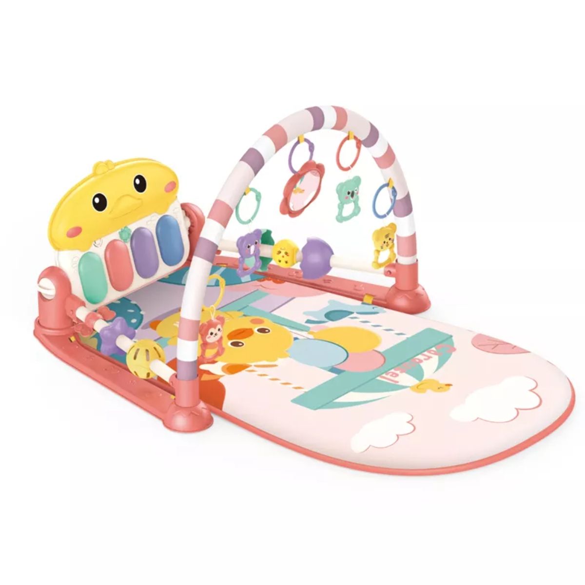 SPACEZAT - Alfombra Gimnasio Musical Bebe 3en1 con Piano Rosa Spacezat