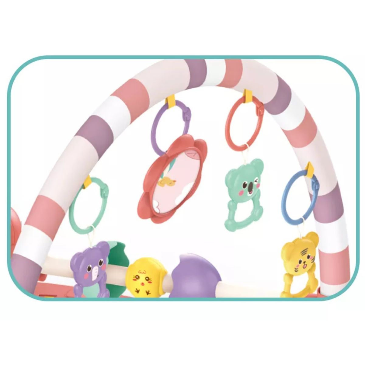 SPACEZAT - Alfombra Gimnasio Musical Bebe 3en1 con Piano Rosa Spacezat