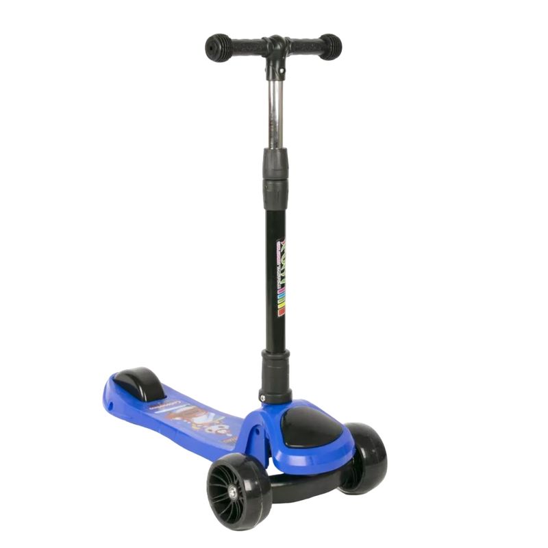 SPACEZAT - Scooter Plegable 3 Ruedas con Luces para Niños Azul Spacezat