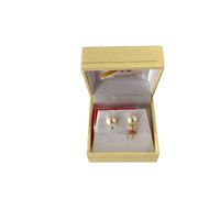 Aros Pegados de Perlas de N° 7 Enchapado en Oro