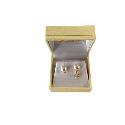 Imagen 2 del producto Aros Pegados de Perlas de N° 8 Enchapado en Oro