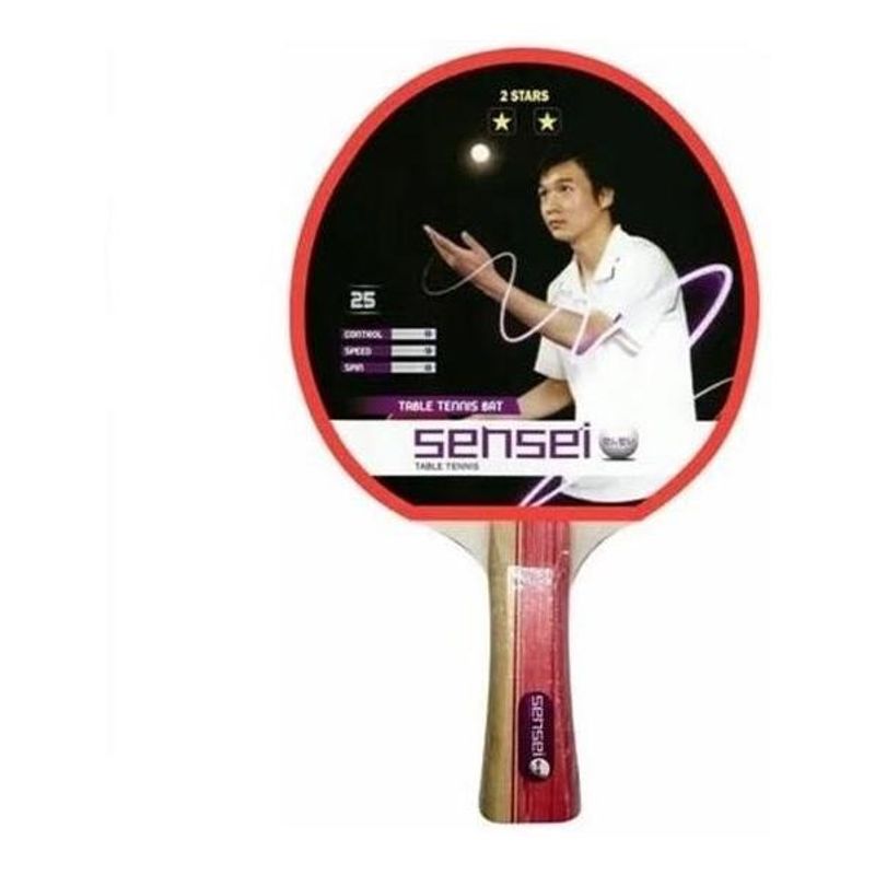 SENSEI - Paleta De Ping Pong Sensei 2 Star Negra Y Roja