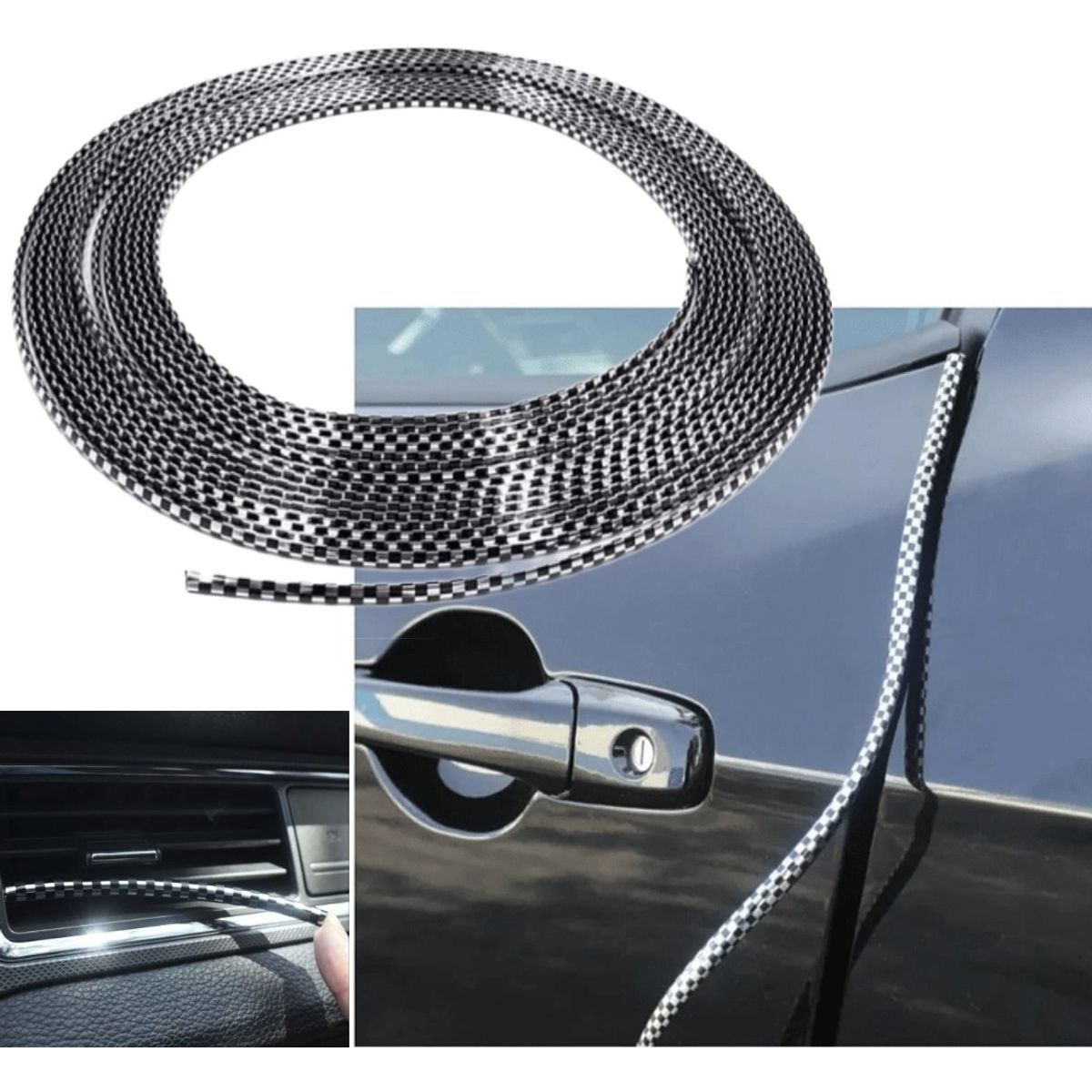 GENERICO - Moldura De Auto Protectora Puertas Y Capot 15m FIBRA