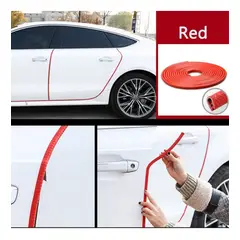 GENERICO - Moldura Auto Sello Presión Protectora Puertas Y Capot 5m ROJO