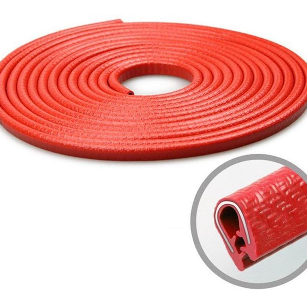 GENERICO - Moldura Auto Sello Presión Protectora Puertas Y Capot 5m ROJO
