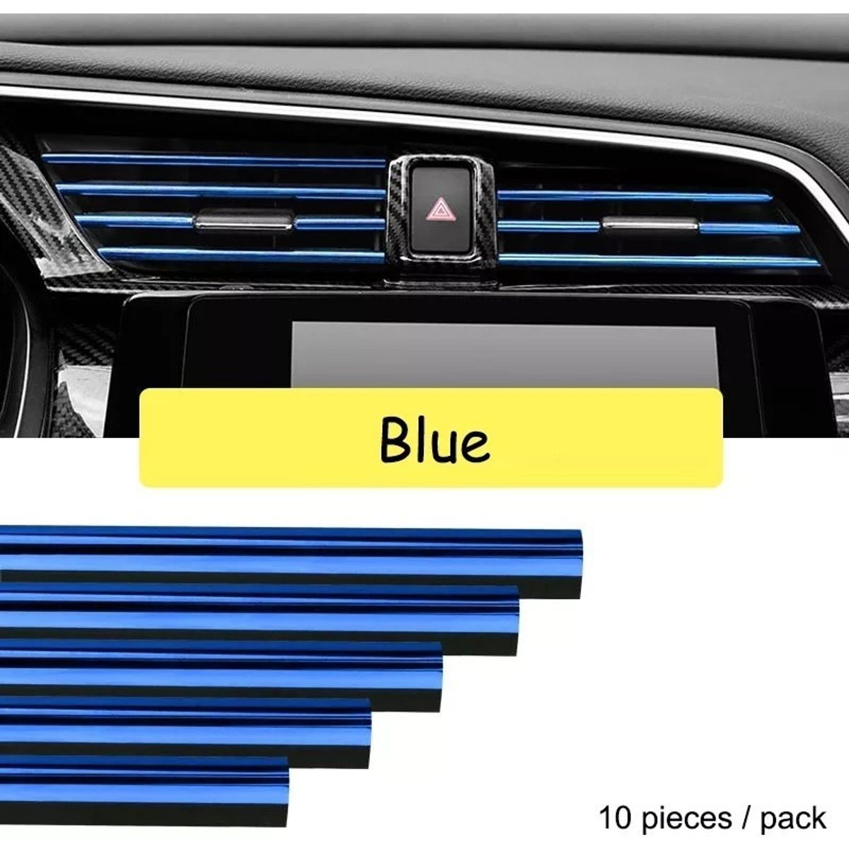 GENERICO - Moldura Decorativa Rejilla Ventilación Tuning AZUL