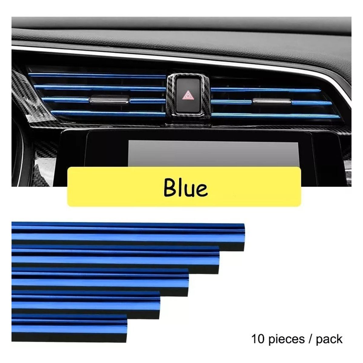 GENERICO - Moldura Decorativa Rejilla Ventilación Tuning AZUL