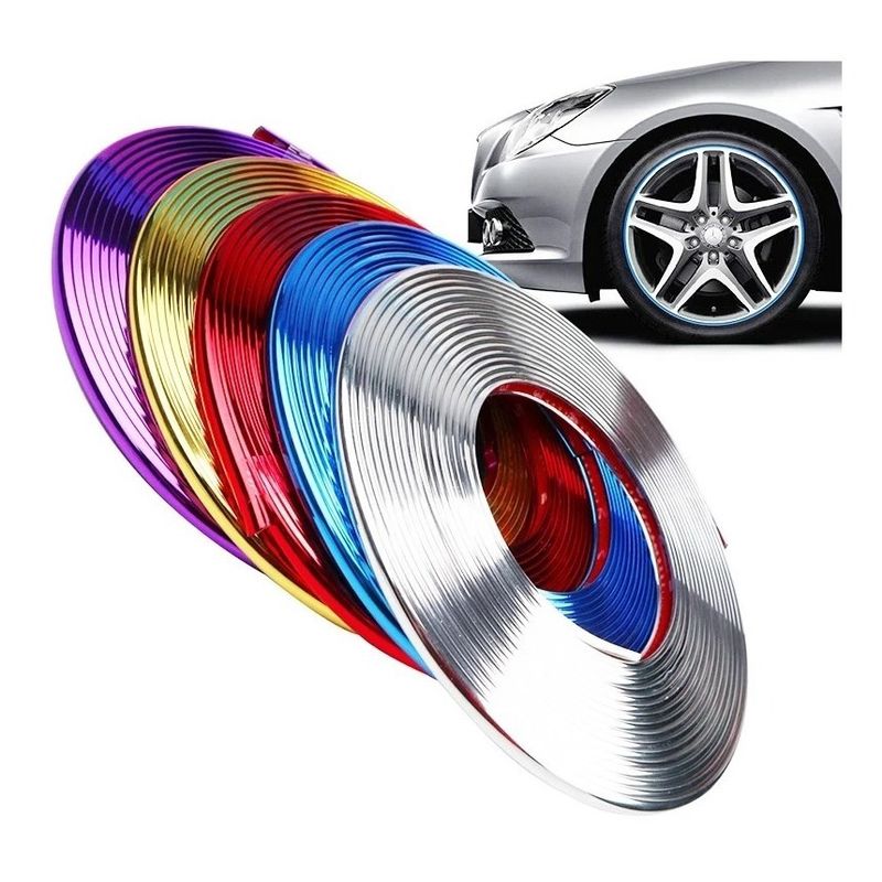 GENERICO - Moldura Para Llantas Decorativa Y Protectora AZUL Auto