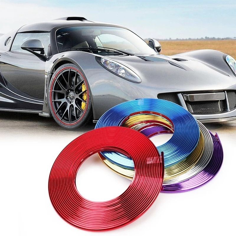 GENERICO - Moldura Para Llantas Decorativa Y Protectora ROJO Auto