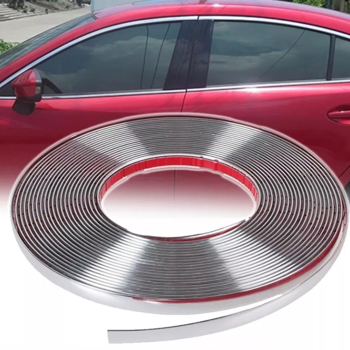 GENERICO - Moldura Cromada 18mm Adhesiva Auto Tuning Universal