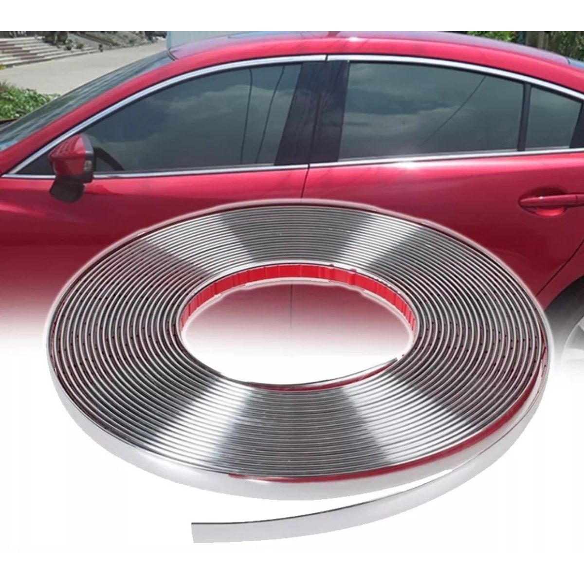 GENERICO - Moldura Cromada 18mm Adhesiva Auto Tuning Universal