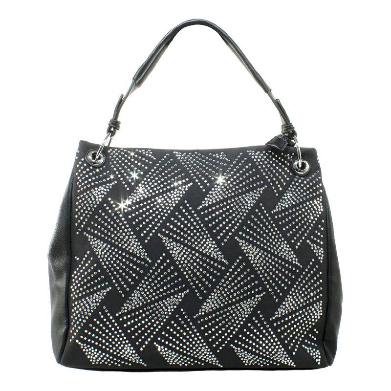 MAILEA - Cartera ecocuero lurex frontal para mujer negro