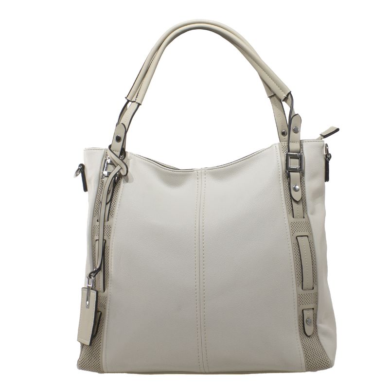 MAILEA - Cartera ecocuero correa frontal para mujer beige