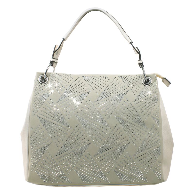 MAILEA - Cartera ecocuero lurex frontal para mujer beige