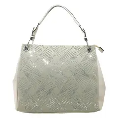 MAILEA - Cartera ecocuero lurex frontal para mujer beige