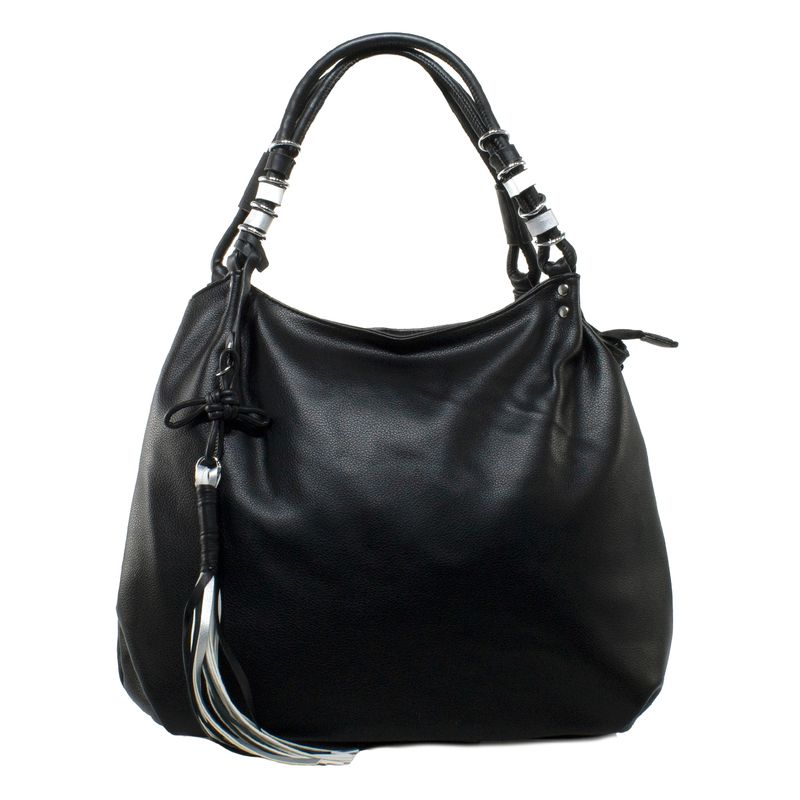 MAILEA - Cartera ecocuero con tubos manilla para mujer negro