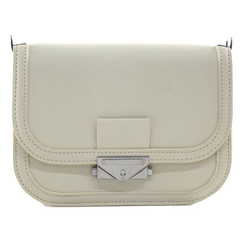 MAILEA - Bandolera ecocuero cerrajo metal para mujer beige